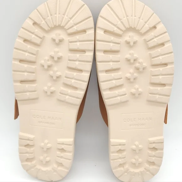 Cole Haan Women's Fraya Flats Platform Slide Adjustable Sandals Tan Size 6.5 - Picture 7 of 8